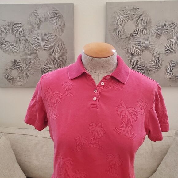 Tommy Bahama Girls Palm Short Sleeve Polo - size Medium (8/10) - Picture 2 of 10